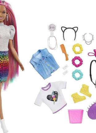 Barbie doll leopard rainbow hair. оригинал