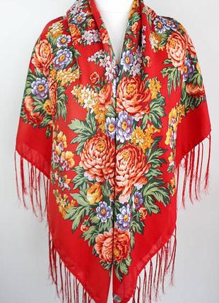 Женский теплый платок шарф в народном стиле. разные цвета