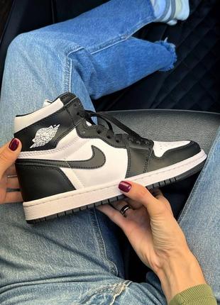 Кросівки nike air jordan black/white1 фото