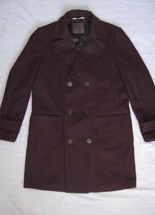 Zara mаn (l/xl) двубортное шерстяное пальто мужское1 фото