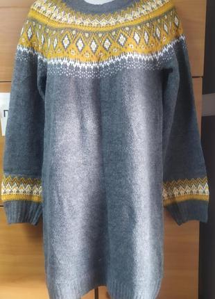 Вязаное теплое платье туника esmara, размер 12-14