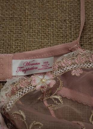 Нежно розовый прозрачный комплект женского белья 85 в2 фото