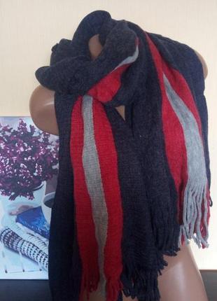 Широкий теплый шарф 60062 фото