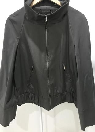 Куртка-бомбер ветровка хаки с объемными рукавами zara woman spain zara