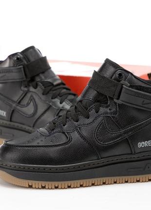 Мужские зимние кожаные кроссовки nike air force 1 gore-tex