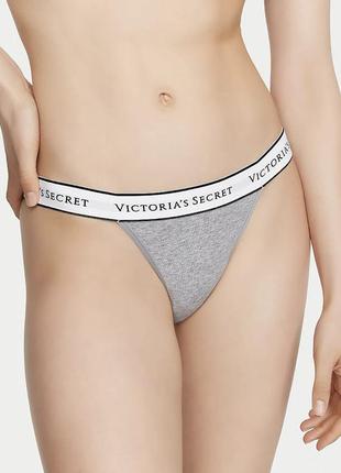 Трусики серые хлопковые бикини оригинал victoria’s secret2 фото