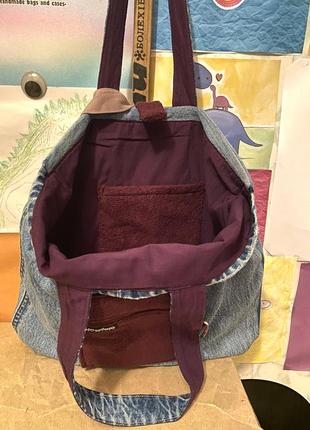 Оригинальная джинсовая сумка, эко сумка, шоппер ручной работы3 фото