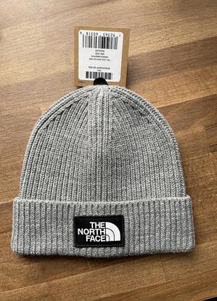 Шапка the north face tnf logo box beanie grey