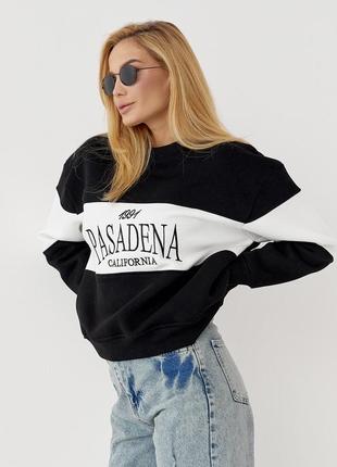 Женский утепленный свитшот с вышивкой pasadena california