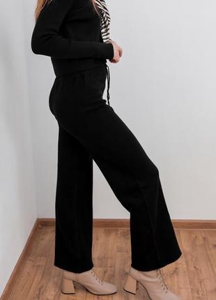 Теплые черные штаны из шерсти5 фото