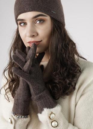 М’якенькі перчатки рукавички з ангорою, мокко3 фото