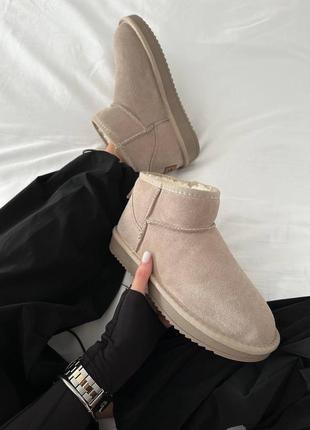 Сапоги теплые ugg ultra mini cappuccino suede (мех)2 фото