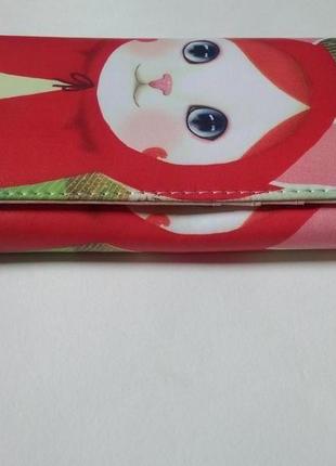 Новый длинный большой кошелек на магните с милой кошкой кошечкой, бумажник с котиком6 фото