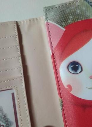 Новий довгий великий гаманець на магніті з милої кішкою кішечкою, гаманець з котиком8 фото