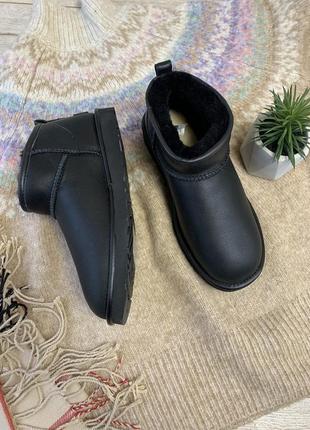 Уггі угги чоботи жіночі сапоги валянки  ugg classic ultra mini metallic black 1117534