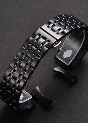 Браслет для наручного годинника. ширина 12, 14, 16, 18 мм. чорний колір. основа  пряма та полумісяц