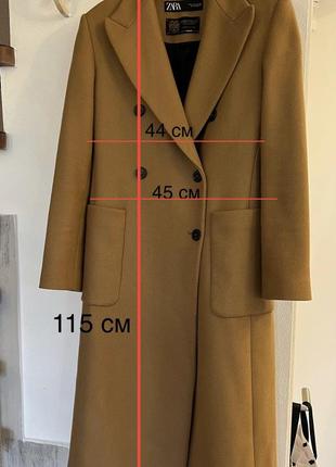 Шерстяное пальто zara manteco 36 s2 фото
