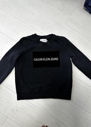 Свитшот calvin klein черный на флисе