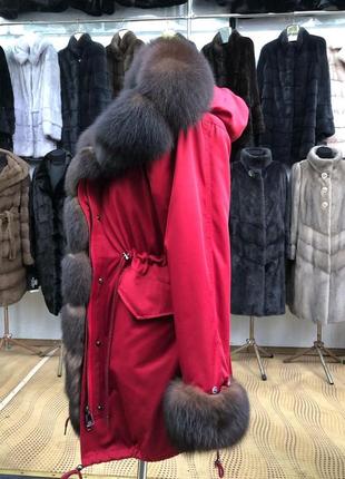 Женская парка с натуральным мехом