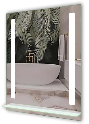 Зеркало с подсветкой led и полкой в ванную комнату decorled zsd-053 (600*800)2 фото
