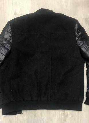 Куртка бомбер комбінована вовна графіт чорна landclape 2