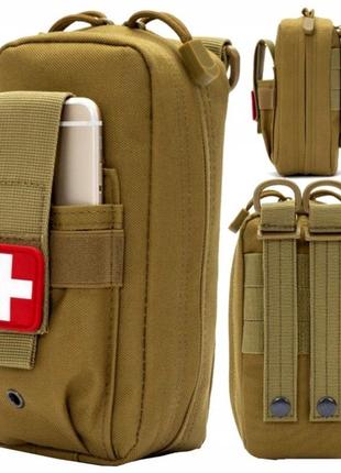 Небольшая армейская аптечка, сумка для медикаментов edibazzar койот3 фото