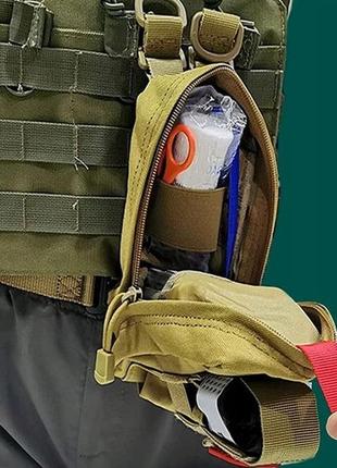 Небольшая армейская аптечка, сумка для медикаментов edibazzar койот8 фото