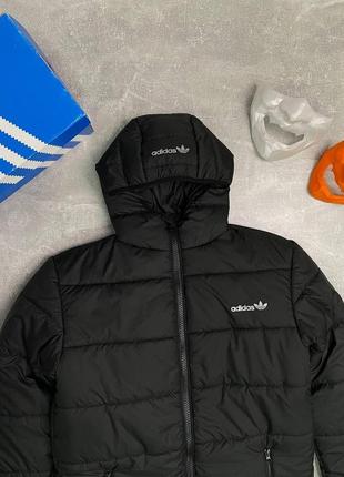 Чоловіча зимова парка adidas спортивна чорна до -25 °c  ⁇  куртка адідас подовжена з капюшоном тепла (bon)8 фото
