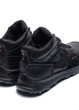 Чоловічі зимові шкіряні кросівки nike venture runner black5 фото