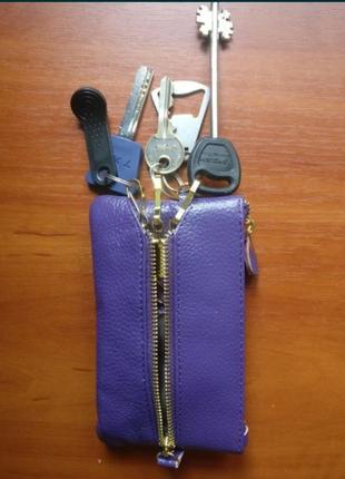 Органайзер ключниця-візитниця-гаманець, міні клатч із натуральної шкіри5 фото