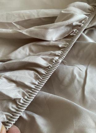 Комплект постельного белья с простыней на резинке, светло-бежевый3 фото
