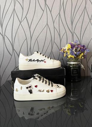 Кеды karl lagerfeld, белые кеды karl lagerfeld, karl lagerfeld cate pins sneaker