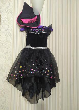 Карнавальна сукня відьмочки костюм на ґеловін хеллоуїн хелловін ведьмочки відьми колдуньи чаклунки1 фото
