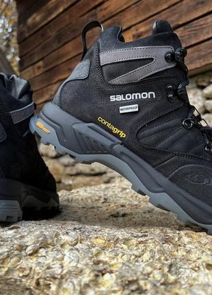 Зимние кожаные ботинки, кроссовки термо salomon contagrip gore-tex3 фото