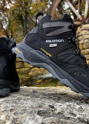 Зимние кожаные ботинки, кроссовки термо salomon contagrip gore-tex4 фото