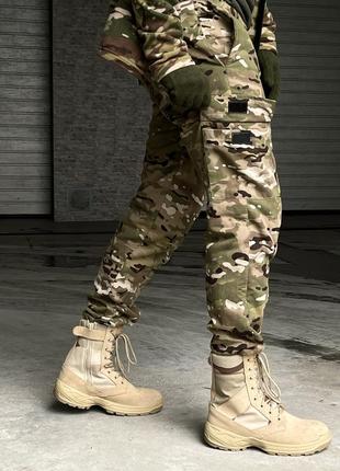 Чоловічі зимові тактичні штани камуфляжні на флісі  ⁇  армійські штани теплі мультикам (bon)3 фото