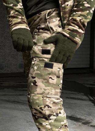 Чоловічі зимові тактичні штани камуфляжні на флісі  ⁇  армійські штани теплі мультикам (bon)9 фото