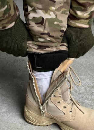 Чоловічі зимові тактичні штани камуфляжні на флісі  ⁇  армійські штани теплі мультикам (bon)6 фото