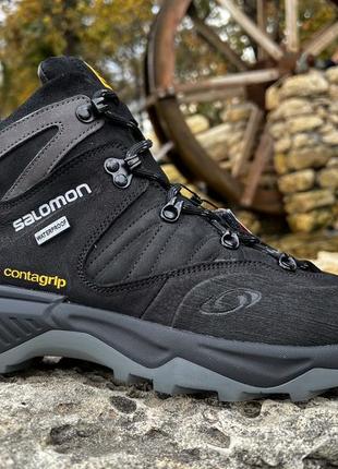 Зимние кожаные ботинки, кроссовки термо salomon contagrip gore-tex7 фото