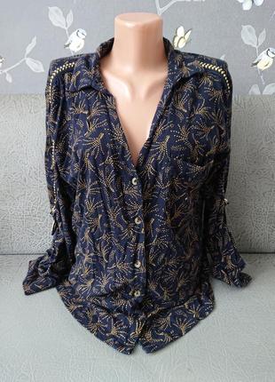 Трикотажная женская блуза с лампасами р.48/50 блузка рубашка батник