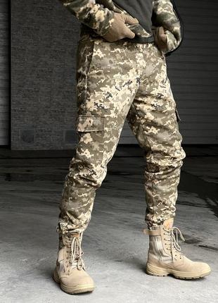 Мужские зимние тактические брюки камуфляжные на флисе | армейские штаны теплые мультикам (bon)7 фото