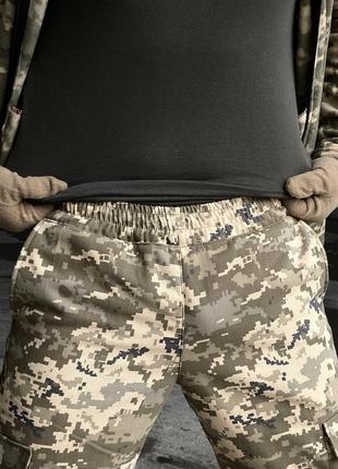 Мужские зимние тактические брюки камуфляжные на флисе | армейские штаны теплые мультикам (bon)10 фото