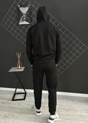 Чоловічий спортивний костюм jordan чорний на блискавці весняний осінній  ⁇  комплект худі та штани джордан (bon)5 фото