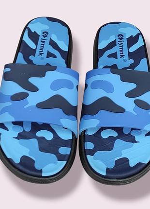 Резиновые тапочки летние шлепки синие