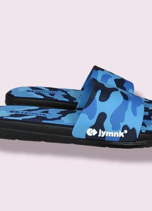Резиновые тапочки летние шлепки синие