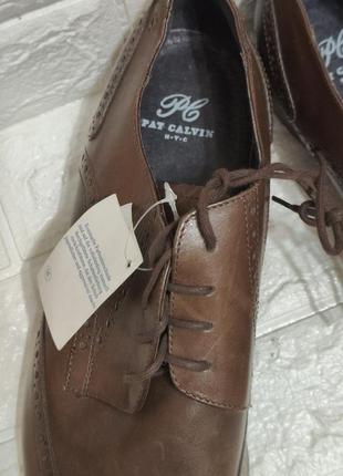 Pat calvin мужские кожаные туфли .размер 46.новые.2 фото