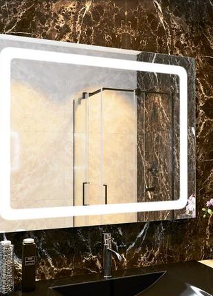 Led дзеркало з підсвіткою у ванну, спальню, передпокій "elche" zsl-019 (1000*800)1 фото