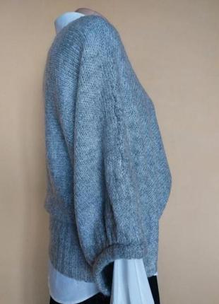 Серая объемная кофта,свитер,модель летучая мышь5 фото