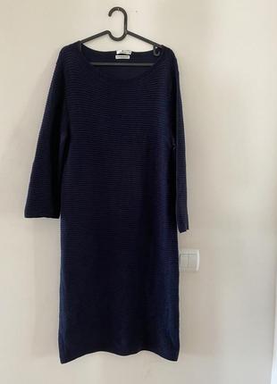 Теплое базовое фирменное вязаное платье в рубчик tom tailor. вискоза1 фото