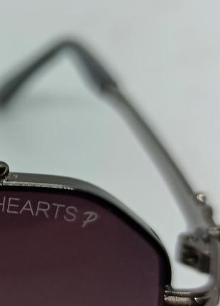 Chrome hearts очки мужские солнцезащитные брендовые серо коричневый градиент в металлической оправе9 фото